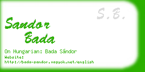 sandor bada business card